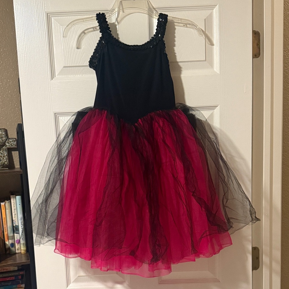Beautiful fish is and black dance costume